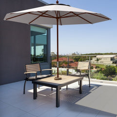 9' Adjustable Wooden Outdoor Umbrella Sunshade