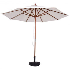 9' Adjustable Wooden Outdoor Umbrella Sunshade
