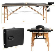 Starwood Rack Health & Beauty Portable Adjustable Facial Spa Bed  with Carry Case-Black