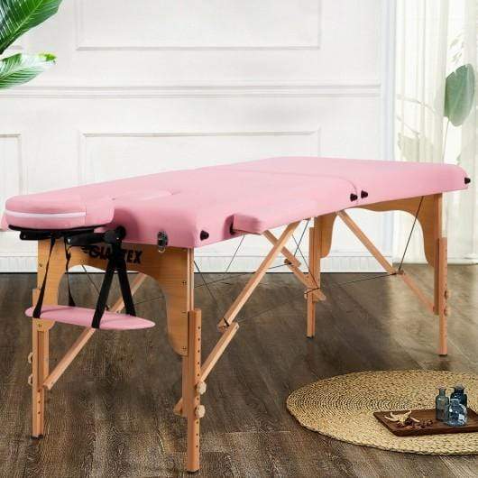 Starwood Rack Health & Beauty Portable Adjustable Facial Spa Bed  with Carry Case-Pink