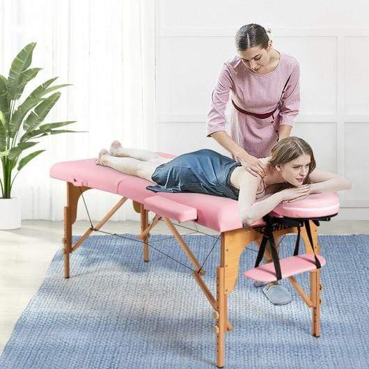 Starwood Rack Health & Beauty Portable Adjustable Facial Spa Bed  with Carry Case-Pink