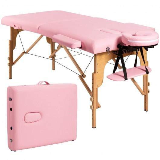 Starwood Rack Health & Beauty Portable Adjustable Facial Spa Bed  with Carry Case-Pink