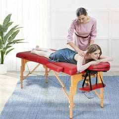 Starwood Rack Health & Beauty Portable Adjustable Facial Spa Bed  with Carry Case-Red