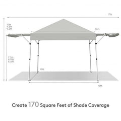 StarWood Rack Home & Garden 17 Feet x 10 Feet Foldable Pop Up Canopy with Adjustable Instant Sun Shelter-Gray