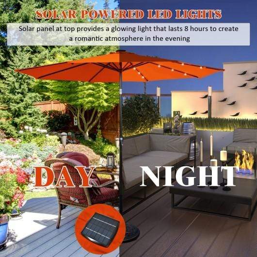 10' Solar LED Lighted Patio Market Umbrella Shade Tilt Adjustment Crank-Orange – StarWood Rack 10' Solar LED Lighted Patio Market Umbrella Shade Tilt Adjustment Crank-Orange – StarWood Rack
