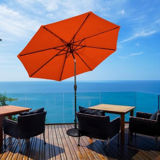 10' Solar LED Lighted Patio Market Umbrella Shade Tilt Adjustment Crank-Orange – StarWood Rack 10' Solar LED Lighted Patio Market Umbrella Shade Tilt Adjustment Crank-Orange – StarWood Rack