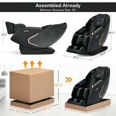 Full Body Zero Gravity Massage Chair with SL Track Heat Installation-free-Black
