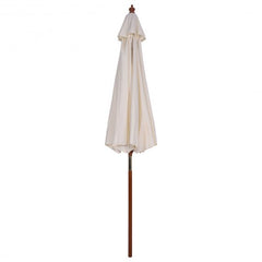 9' Adjustable Wooden Outdoor Umbrella Sunshade