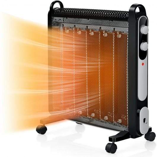Electric Mica Space Portable Heater with Adjustable Thermostat-Black ...