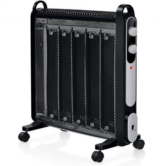 Electric Mica Space Portable Heater with Adjustable Thermostat-Black