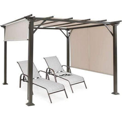 Starwood Rack Canopies & Gazebos 10' x 10' Metal Frame Patio Furniture Shelter-Beige