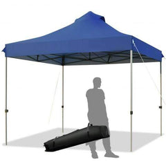 Starwood Rack Canopies & Gazebos 10' x 10' Portable Pop Up Canopy Event Party Tent Adjustable with Roller Bag-Blue