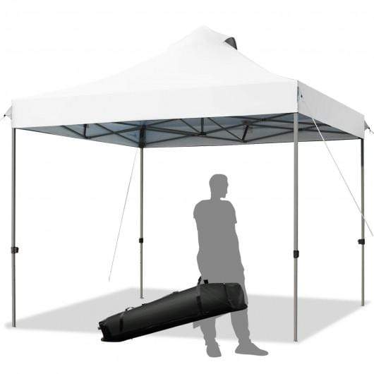 Starwood Rack Canopies & Gazebos 10' x 10' Portable Pop Up Canopy Event Party Tent Adjustable with Roller Bag-White