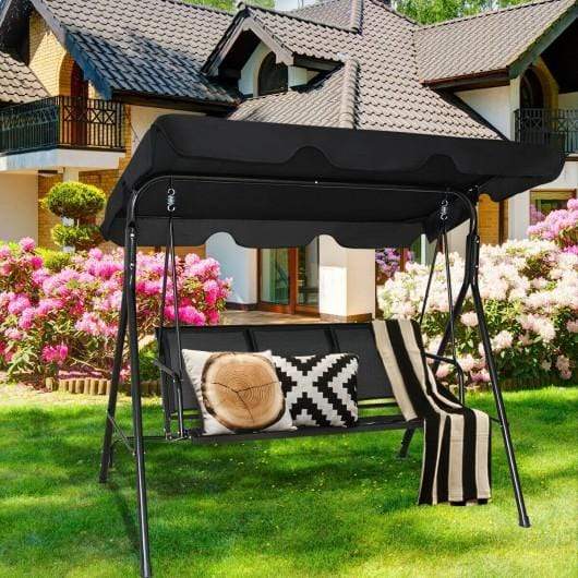 Starwood Rack Canopies & Gazebos 3 Person Patio Swing with Polyester Angle Adjustable Canopy