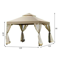 Starwood Rack Canopies & Gazebos Outdoor 2-Tier 10' x 10' Screw-free Structure Shelter Gazebo Canopy