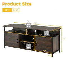 Starwood Rack Entertainment Centers & TV Stands 58" Wood TV Stand Entertainment Media Center Console with Storage Cabinet