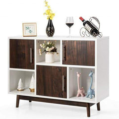 Starwood Rack Entertainment Centers & TV Stands Wood Display Storage Cabinet Console Table TV Stand Multipurpose with Door and Shelf