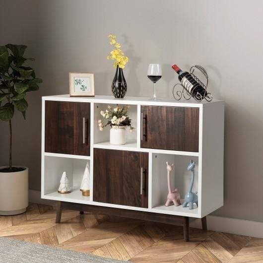 Starwood Rack Furniture Wood Display Storage Cabinet Console Table TV Stand Multipurpose with Door and Shelf