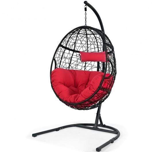 Starwood Rack Hammocks Hanging Cushioned Hammock Chair with Stand-Red