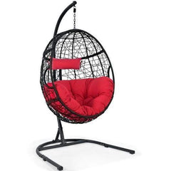 Starwood Rack Hammocks Hanging Cushioned Hammock Chair with Stand-Red