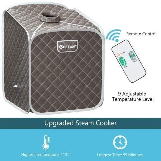 Starwood Rack Health & Beauty 2L Portable Folding Steam Sauna Spa-Gray