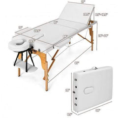 StarWood Rack Health & Beauty 3 Fold 84" L Portable Adjustable Massage Table with Carry Case