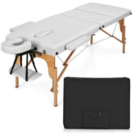 StarWood Rack Health & Beauty 3 Fold 84" L Portable Adjustable Massage Table with Carry Case