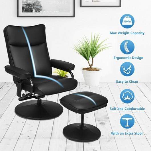 Starwood Rack Health & Beauty Electric Massage Recliner Chair with Ottoman and Remote Control