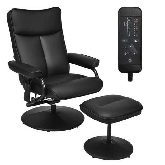 Starwood Rack Health & Beauty Electric Massage Recliner Chair with Ottoman and Remote Control