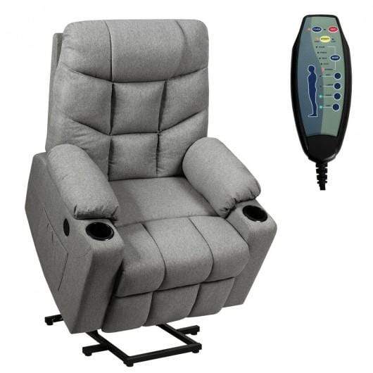 Starwood Rack Health & Beauty Electric Power Lift Recliner Massage Sofa-Light Gray