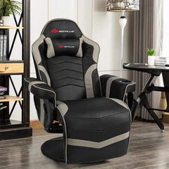 StarWood Rack Health & Beauty Ergonomic High Back Massage Gaming Chair with Pillow-Gray