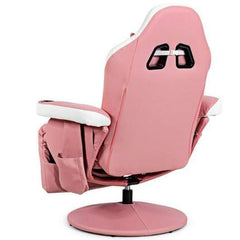 Starwood Rack Health & Beauty Ergonomic High Back Massage Gaming Chair with Pillow-Pink