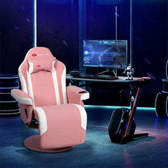 Starwood Rack Health & Beauty Ergonomic High Back Massage Gaming Chair with Pillow-Pink
