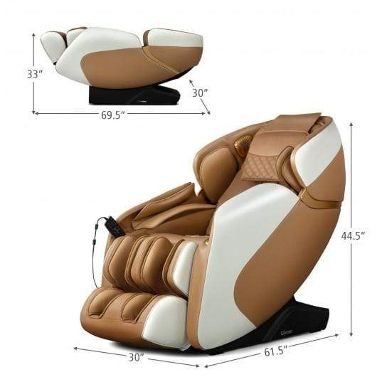 StarWood Rack Health & Beauty Full Body Zero Gravity Massage Chair Recliner with SL Track Bluetooth Heat-Coffee
