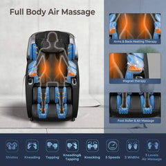 StarWood Rack Health & Beauty Full Body Zero Gravity Massage Chair with SL Track Voice Control Heat-Black
