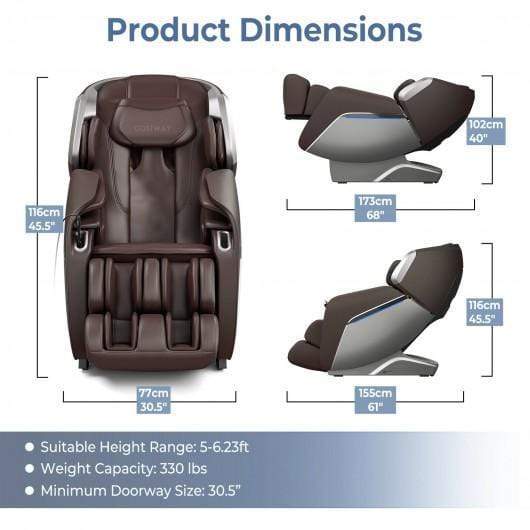 StarWood Rack Health & Beauty Full Body Zero Gravity Massage Chair with SL Track Voice Control Heat-Brown