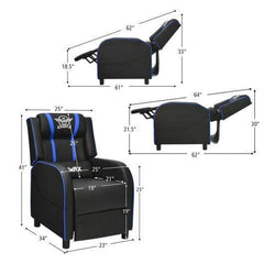 Starwood Rack Health & Beauty Massage Racing Gaming Single Recliner Chair-Blue