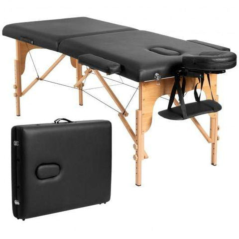 Starwood Rack Health & Beauty Portable Adjustable Facial Spa Bed  with Carry Case-Black