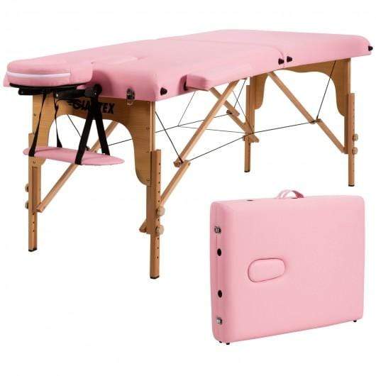 Starwood Rack Health & Beauty Portable Adjustable Facial Spa Bed  with Carry Case-Pink