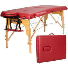 Starwood Rack Health & Beauty Portable Adjustable Facial Spa Bed  with Carry Case-Red