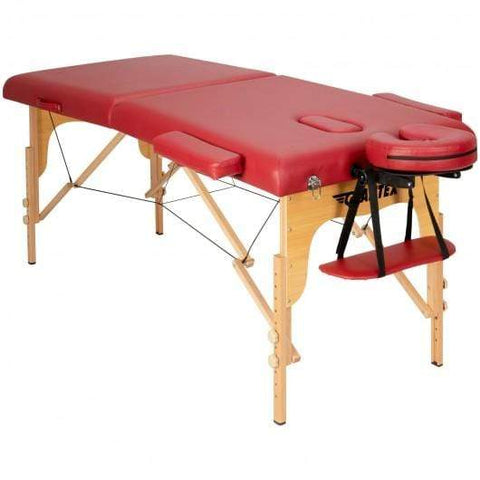 Image of Starwood Rack Health & Beauty Portable Adjustable Facial Spa Bed  with Carry Case-Red