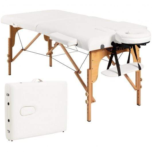 Starwood Rack Health & Beauty Portable Adjustable Facial Spa Bed  with Carry Case-White