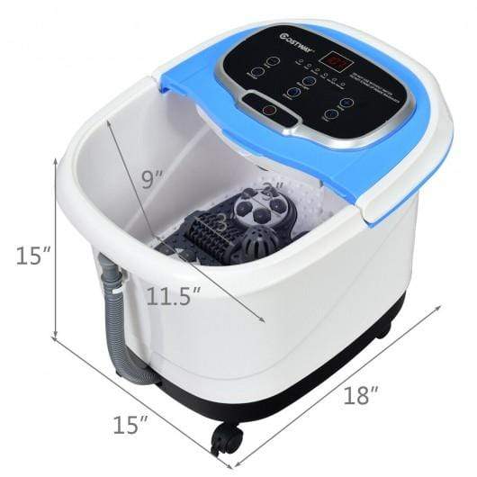 Starwood Rack Health & Beauty Portable All-In-One Heated Foot Bubble Spa Bath Motorized Massager-Blue