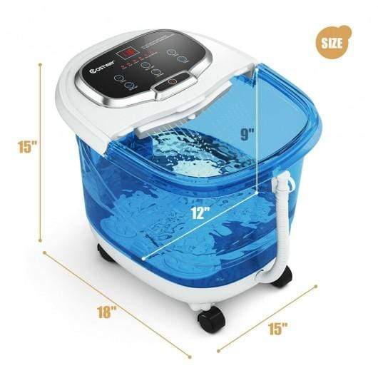 Starwood Rack Health & Beauty Portable All-In-One Heated Foot Bubble Spa Bath Motorized Massager-Blue and Withe