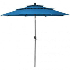 Starwood Rack Home & Garden 10' 3 Tier Patio Umbrella Aluminum Sunshade Shelter Double Vented without Base-Blue