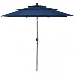 Starwood Rack Home & Garden 10' 3 Tier Patio Umbrella Aluminum Sunshade Shelter Double Vented without Base-Navy