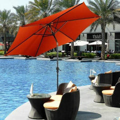 Starwood Rack Home & Garden 10 ft 6 Ribs Patio Umbrella with Crank without Weight Base-Orange