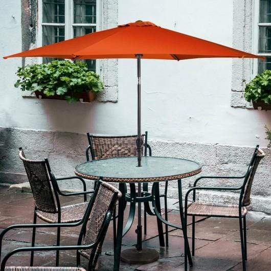 Starwood Rack Home & Garden 10 ft 6 Ribs Patio Umbrella with Crank without Weight Base-Orange