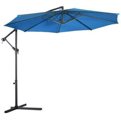 Starwood Rack Home & Garden 10' Patio Outdoor Sunshade Hanging Umbrella without Weight Base-Blue