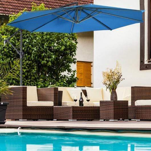 10' Patio Outdoor Sunshade Hanging Umbrella 10' Patio Outdoor Sunshade Hanging Umbrella